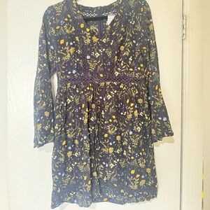 Bundle 4 for $20- EARTHBOUND Navy and Olive Floral Dress